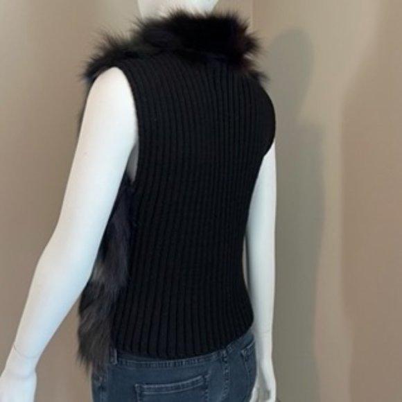 BCBGMAXAZRIA Real Fox Fur Vest, Size S - Picture 5 of 13